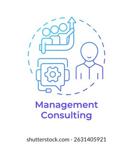 Management consulting blue gradient concept icon. Workflow efficiency, performance. Round shape line illustration. Abstract idea. Graphic design. Easy to use in infographic, presentation