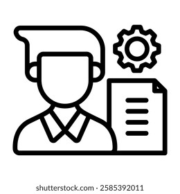 Management consulting editable stroke outline icons isolated on transparent background flat vector illustration. Pixel perfect. 64 x 64