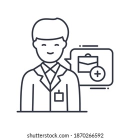 Management consulting icon, linear isolated illustration, thin line vector, web design sign, outline concept symbol with editable stroke on white background.