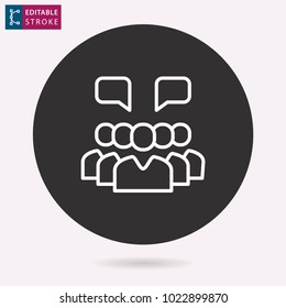 Management consulting - outline vector icon. Illustration isolated for graphic and web design. Editable stroke.