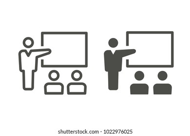 Management consulting vector icon. Black illustration isolated for graphic and web design.