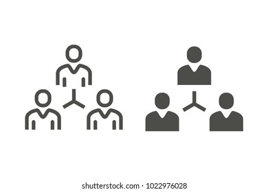 Management consulting vector icon. Black illustration isolated for graphic and web design.