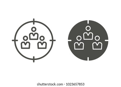 Management consulting vector icon. Black illustration isolated for graphic and web design.