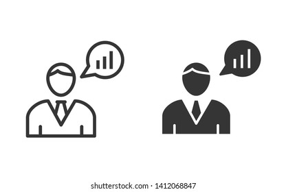 Management consulting vector icon. Black illustration isolated on white. Simple pictogram for graphic and web design.