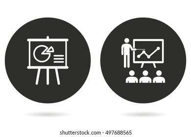 Management consulting vector icon. White illustration isolated on black background for graphic and web design.