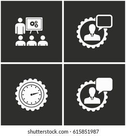 Management consulting vector icons set. Illustration isolated for graphic and web design.