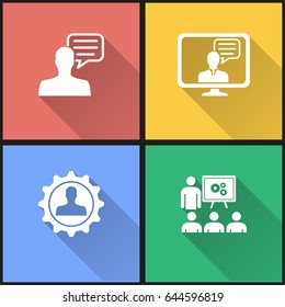Management consulting vector icons set. Illustration isolated for graphic and web design.