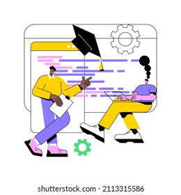 IT management courses abstract concept vector illustration. IT project manager career, software and database management classes, business frameworks and corporate strategy abstract metaphor.