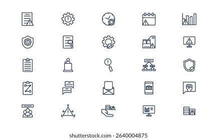 Management crisis icon representing leadership challenges and emergency problem solving in outline style
