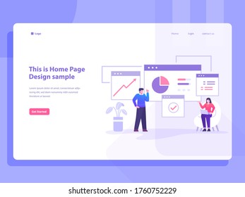 management data analyst concept illustration landing page