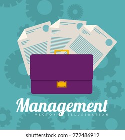Management design over blue background, vector illustration