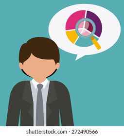Management design over blue background, vector illustration