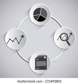 Management design over grey background, vector illustration