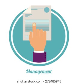 Management design over white background, vector illustration
