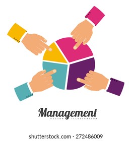 Management design over white background, vector illustration