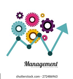 Management design over white background, vector illustration
