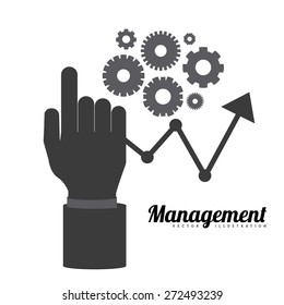 Management design over white background, vector illustration