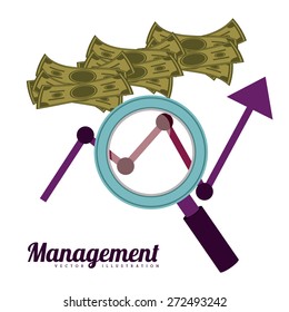 Management design over white background, vector illustration