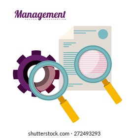Management design over white background, vector illustration