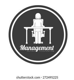 Management design over white background, vector illustration