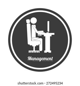 Management design over white background, vector illustration