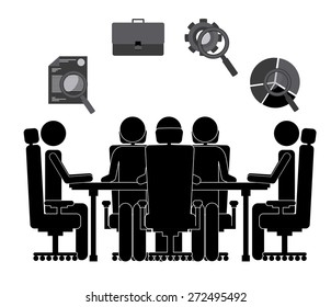 Management design over white background, vector illustration