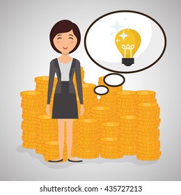 Management design. Person icon. Isolated illustration