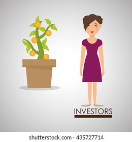Management design. Person icon. Isolated illustration