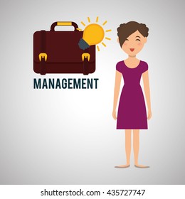 Management design. Person icon. Isolated illustration