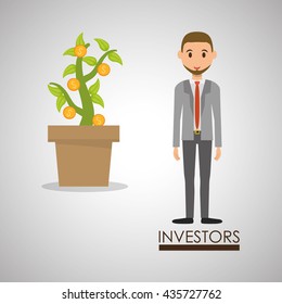 Management design. Person icon. Isolated illustration