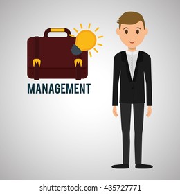 Management design. Person icon. Isolated illustration