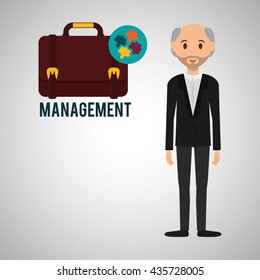 Management design. Person icon. Isolated illustration