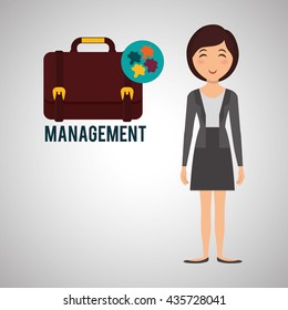Management design. Person icon. Isolated illustration