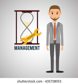 Management design. Person icon. Isolated illustration