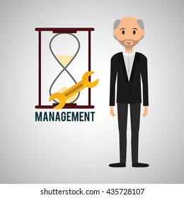 Management design. Person icon. Isolated illustration