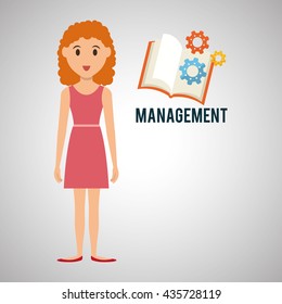 Management design. Person icon. Isolated illustration