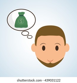 Management design. Person icon. Isolated illustration