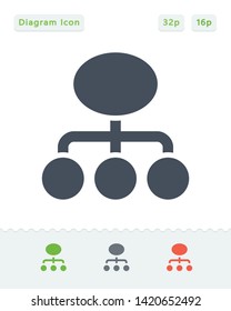 Management Diagram - Sticker Icons. A professional, pixel-aligned icon.
