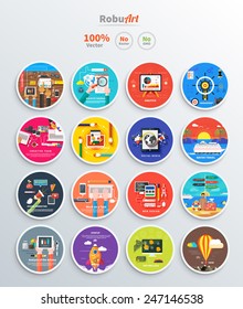 Management digital marketing srartup planning analytics design pay per click seo social media traveling tourism and development launch. Banners for websites flat design style
