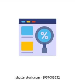 Icono de descuento de administración en estilo plano. Icono de vector