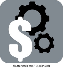 Management dollar, illustration, vector on a white background.