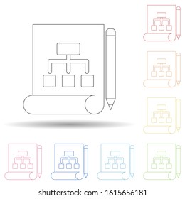 Management drawing in multi color style icon. Simple thin line, outline vector of programming icons for ui and ux, website or mobile application