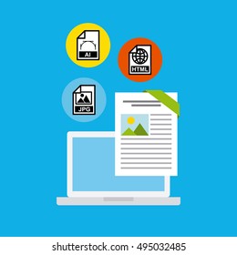 management of electronic formats vector illustration design