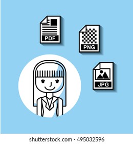 management of electronic formats vector illustration design