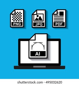 management of electronic formats vector illustration design