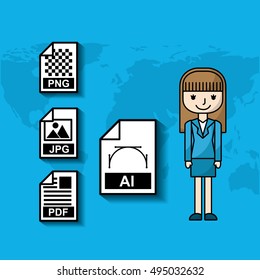 management of electronic formats vector illustration design