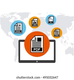 management of electronic formats vector illustration design