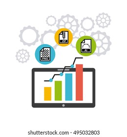 management of electronic formats vector illustration design