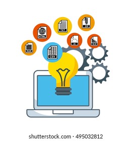 management of electronic formats vector illustration design