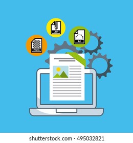 management of electronic formats vector illustration design